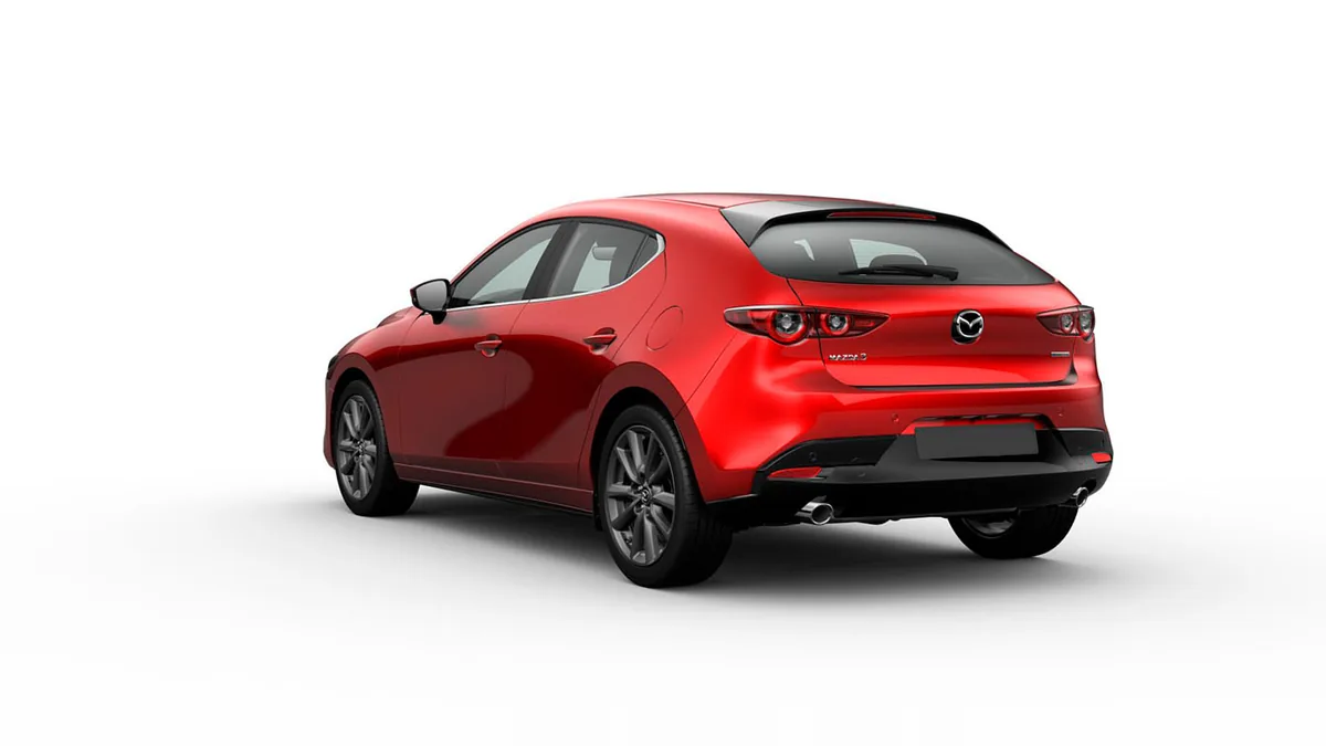 Mazda 3 2.5L e-Skyactiv G MHEV 140CV 6AT Centre-Line RD en renting en Barcelona — Trasera